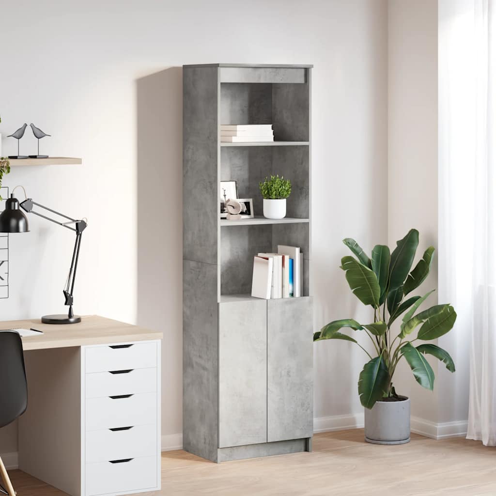 vidaXL Komoda betonowa szara 50x35x180 cm Drewno klejone