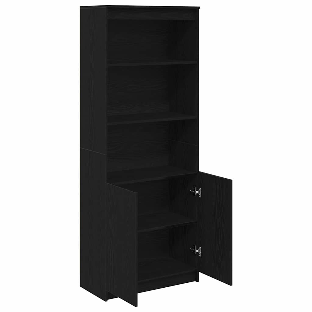 vidaXL Komoda czarna dąb 70x35x180 cm Drewno klejone