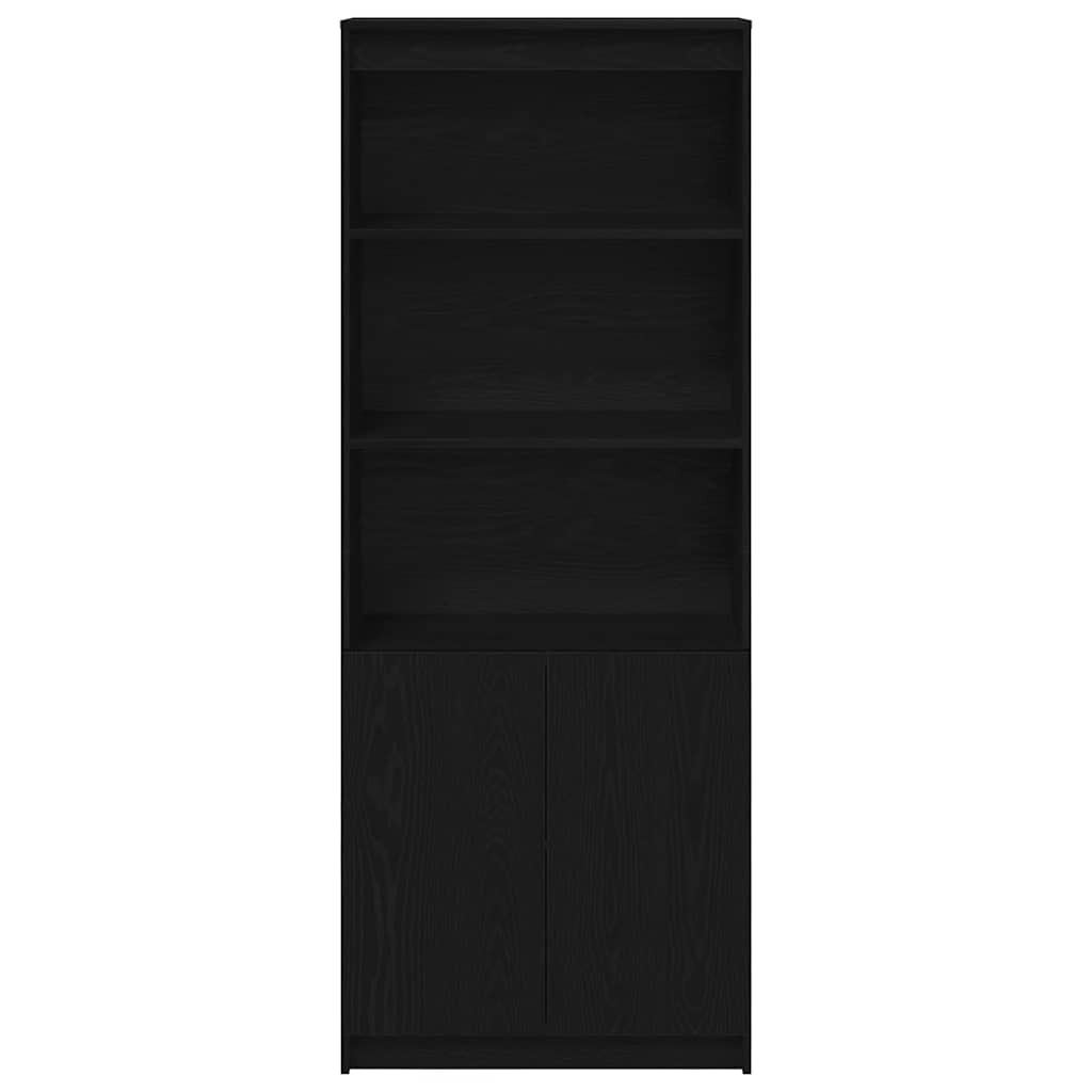 vidaXL Komoda czarna dąb 70x35x180 cm Drewno klejone