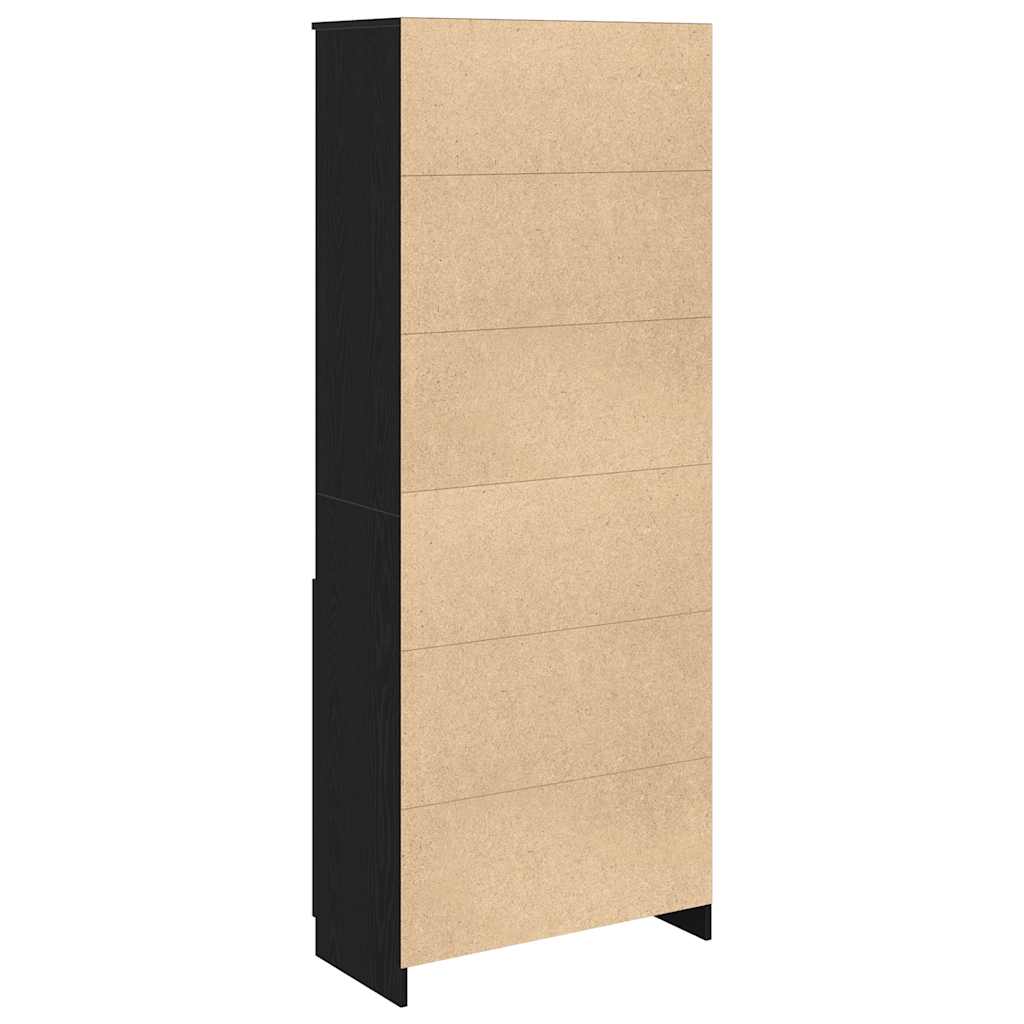 vidaXL Komoda czarna dąb 70x35x180 cm Drewno klejone