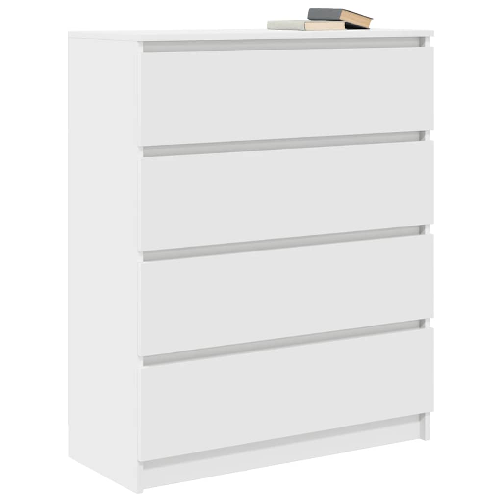 vidaXL Komoda Biała 80x35x99 cm Drewno klejone