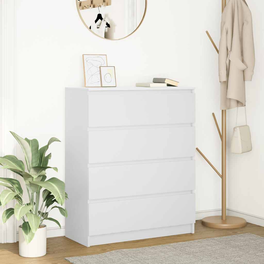 vidaXL Komoda Biała 80x35x99 cm Drewno klejone