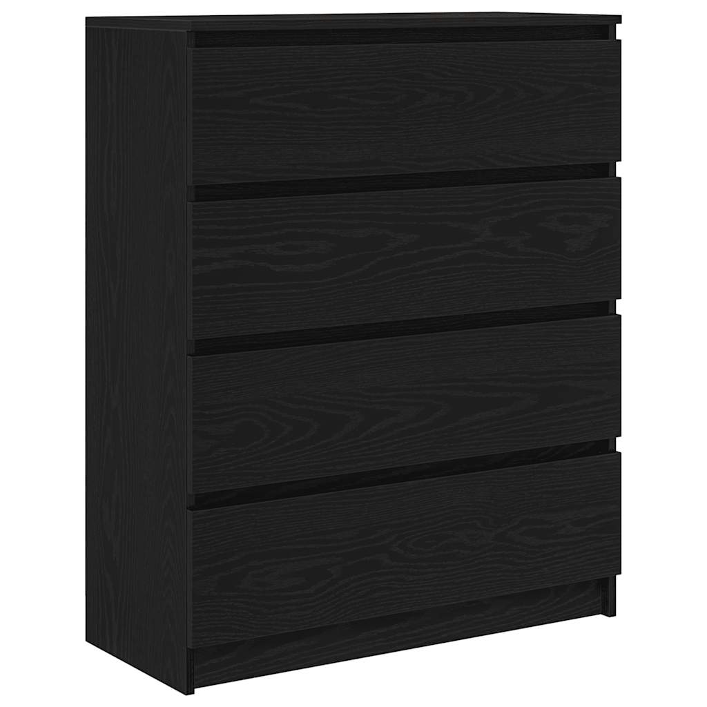 vidaXL Komoda Czarny Dąb 80x35x99 cm Drewno klejone