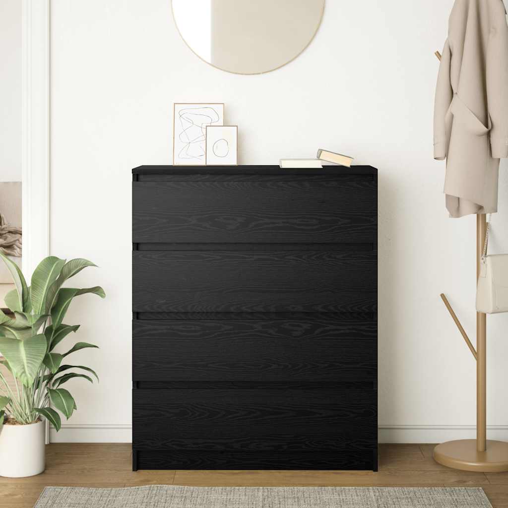 vidaXL Komoda Czarny Dąb 80x35x99 cm Drewno klejone