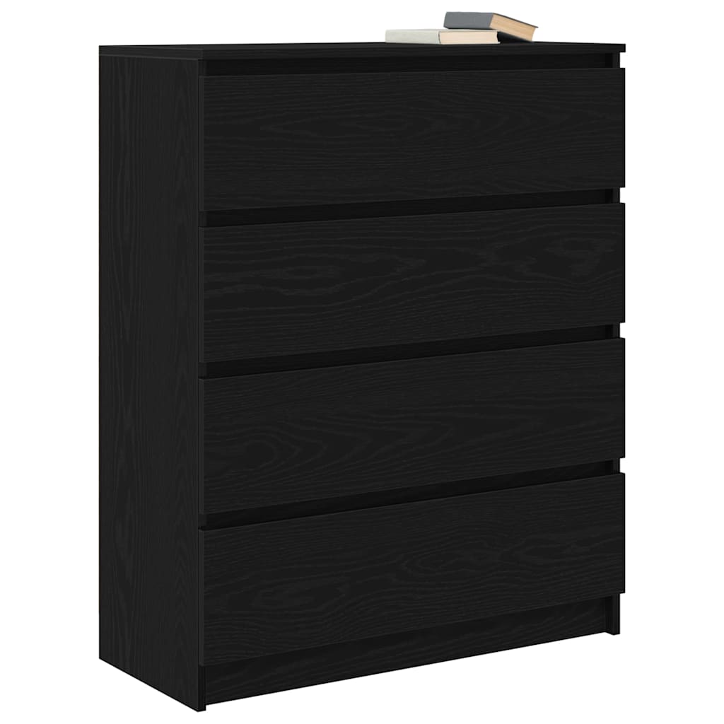 vidaXL Komoda Czarny Dąb 80x35x99 cm Drewno klejone