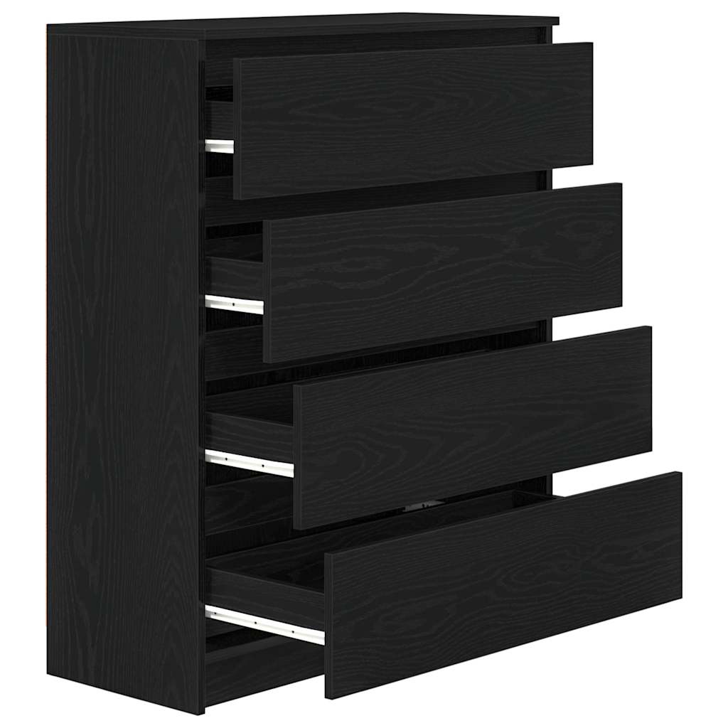 vidaXL Komoda Czarny Dąb 80x35x99 cm Drewno klejone