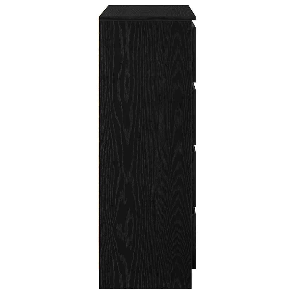 vidaXL Komoda Czarny Dąb 80x35x99 cm Drewno klejone