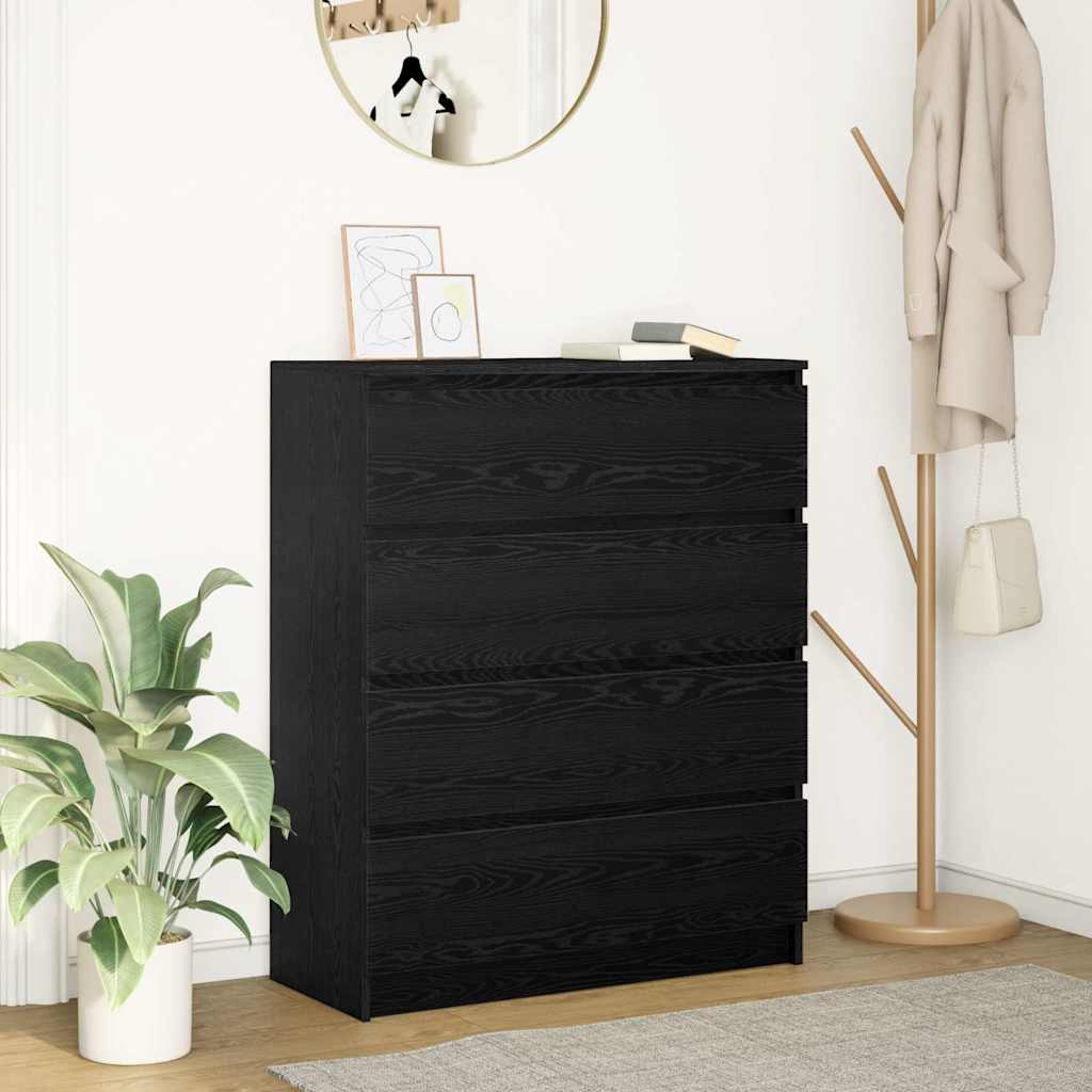 vidaXL Komoda Czarny Dąb 80x35x99 cm Drewno klejone