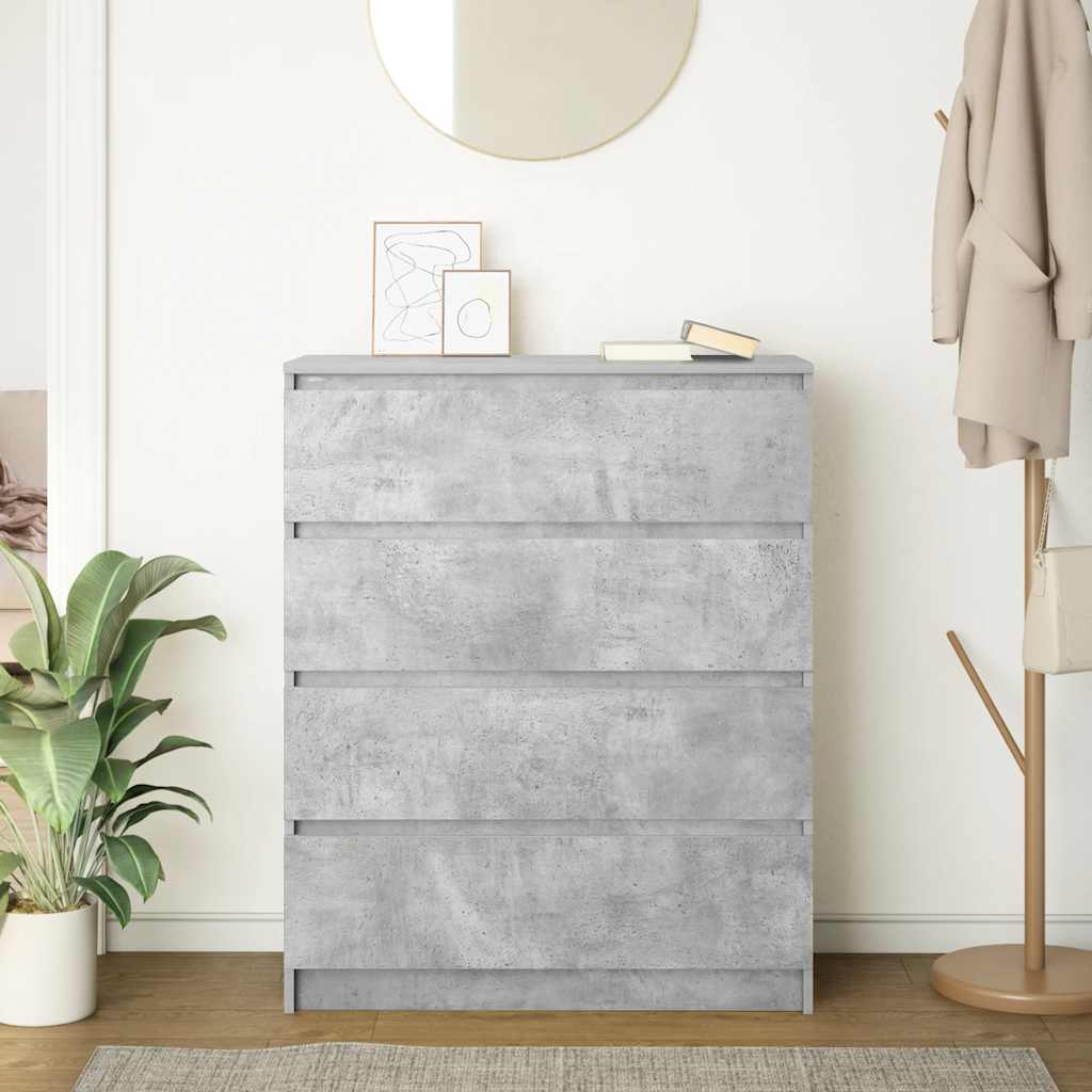 vidaXL Komoda Betonowa Szara 80x35x99 cm Drewno klejone