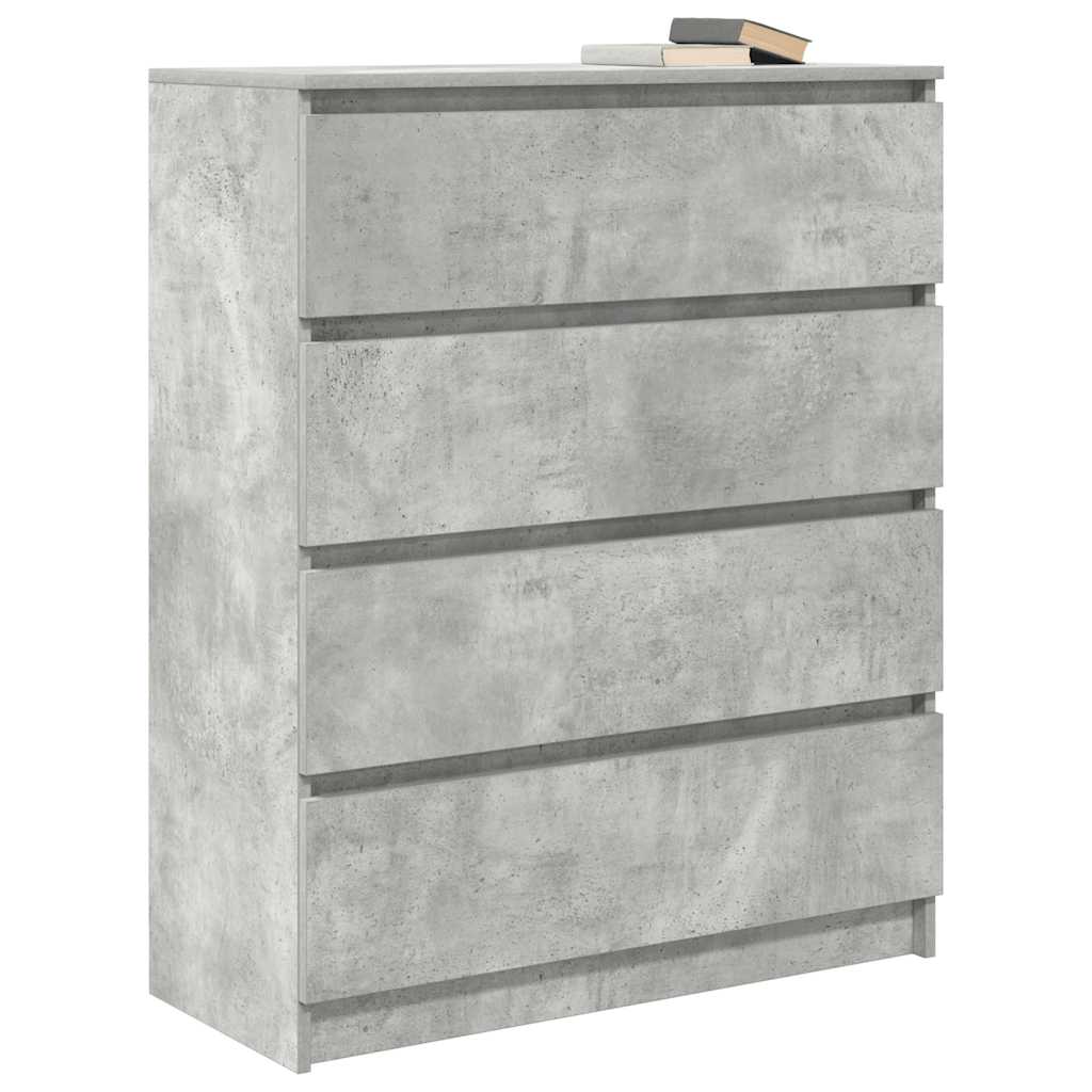 vidaXL Komoda Betonowa Szara 80x35x99 cm Drewno klejone