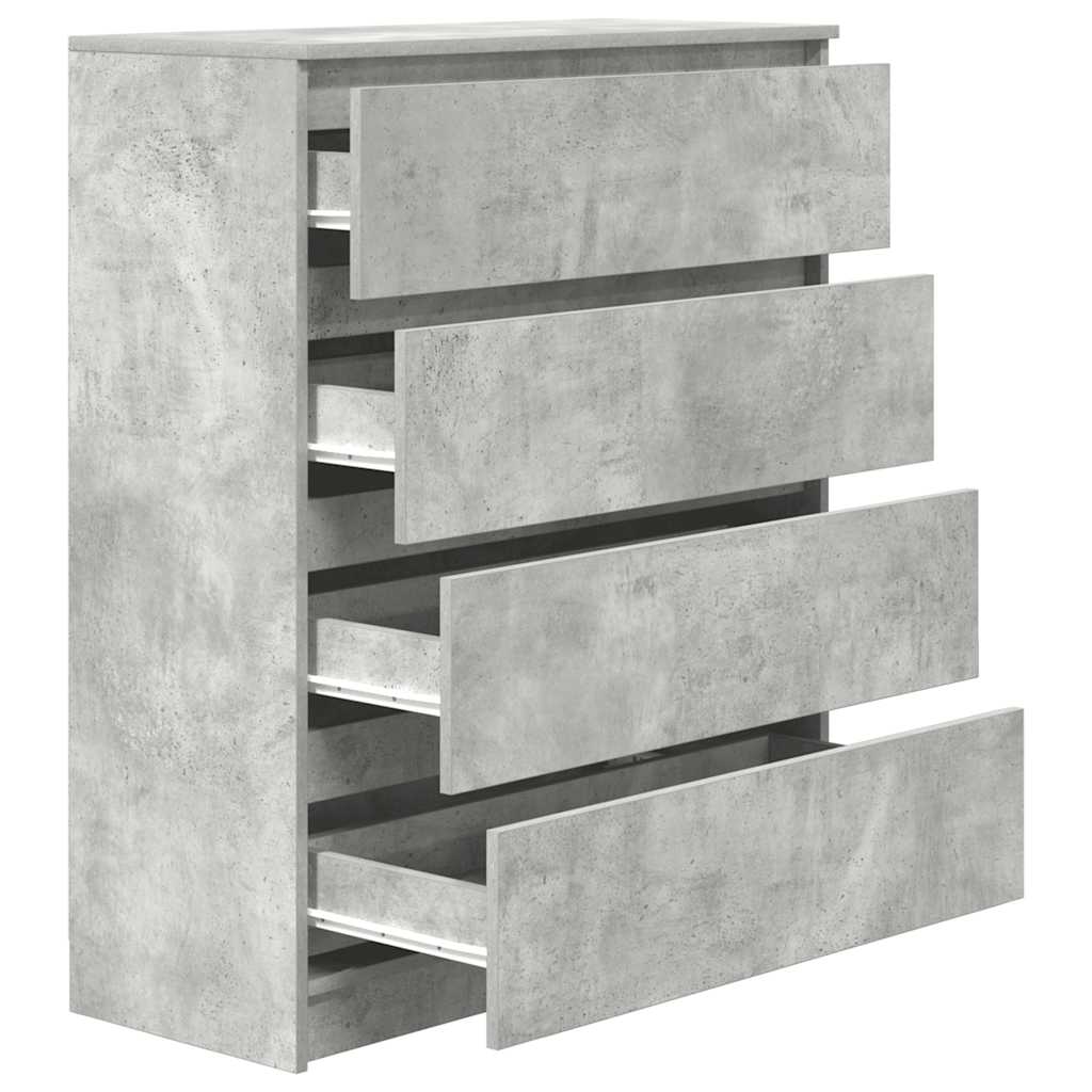 vidaXL Komoda Betonowa Szara 80x35x99 cm Drewno klejone