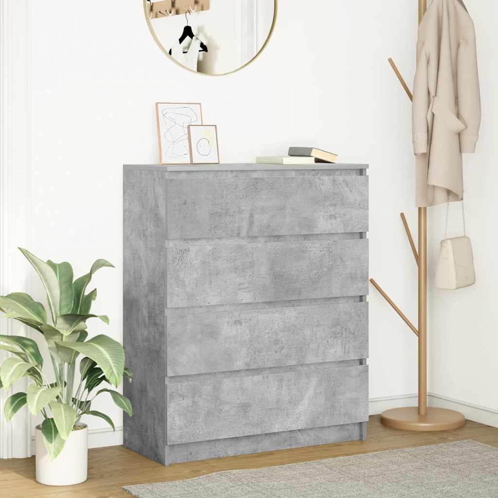 vidaXL Komoda Betonowa Szara 80x35x99 cm Drewno klejone
