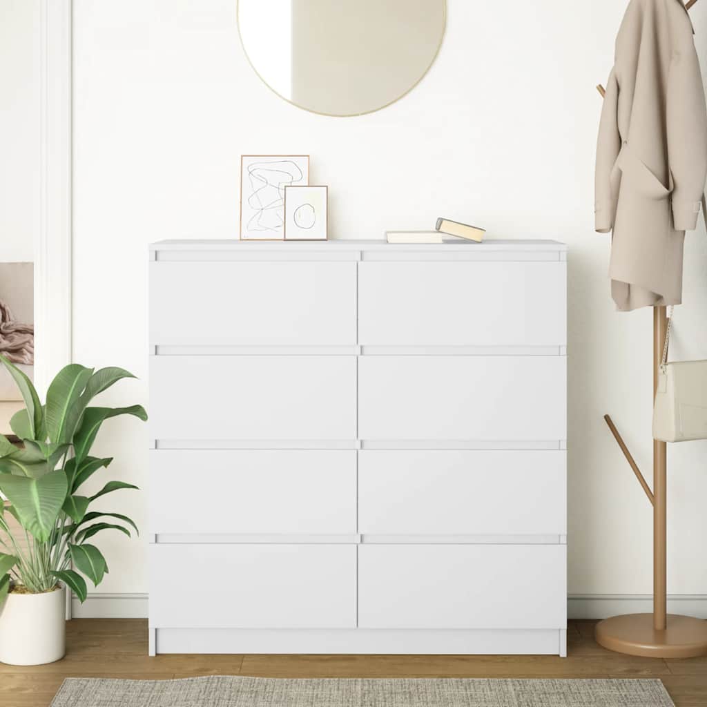vidaXL Komoda Biała 100x35x99 cm Drewno klejone