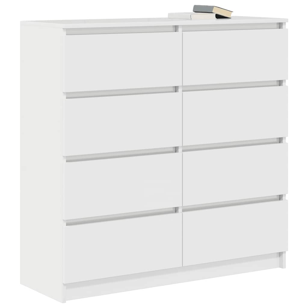 vidaXL Komoda Biała 100x35x99 cm Drewno klejone