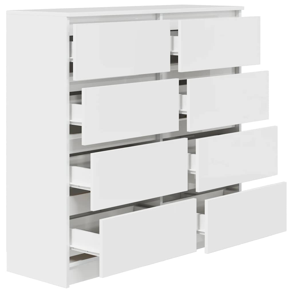 vidaXL Komoda Biała 100x35x99 cm Drewno klejone