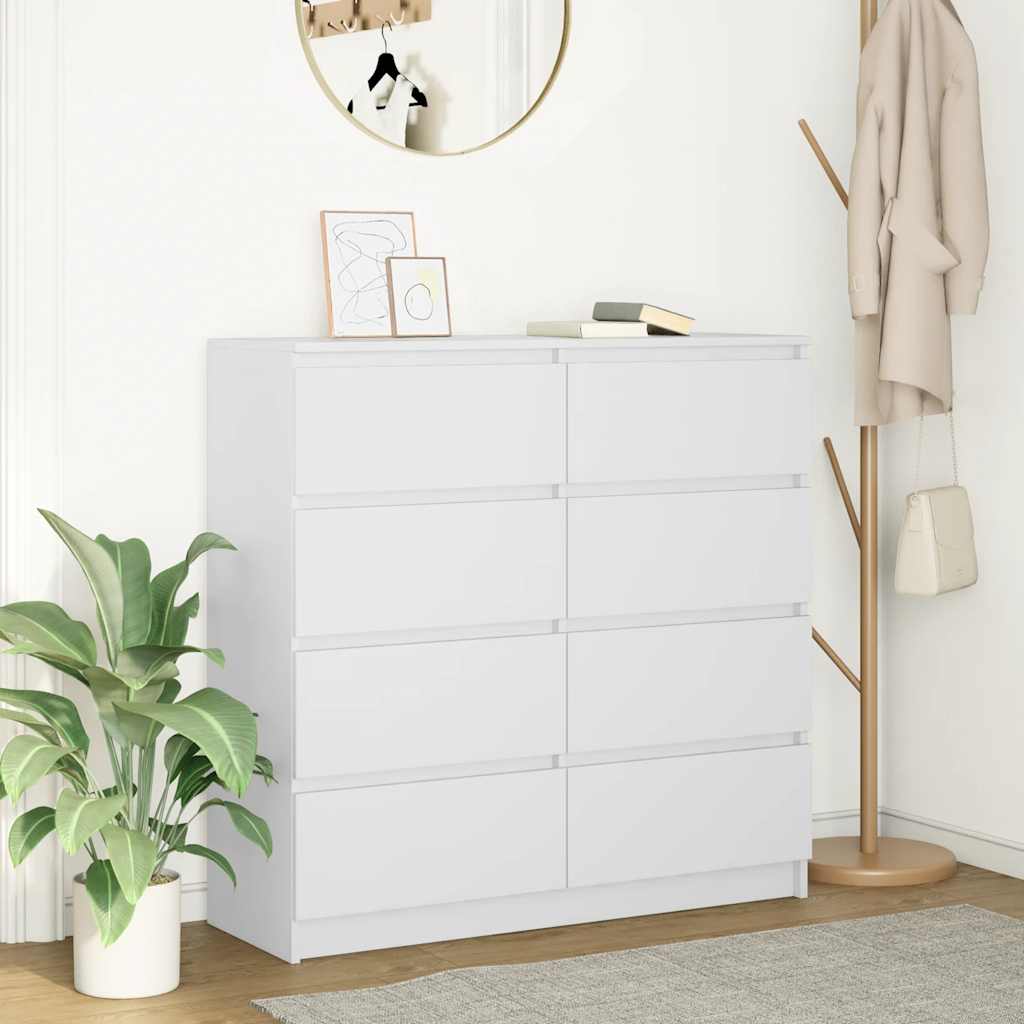 vidaXL Komoda Biała 100x35x99 cm Drewno klejone