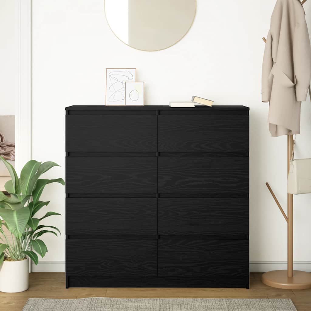 vidaXL Komoda Czarny Dąb 100x35x99 cm Drewno klejone