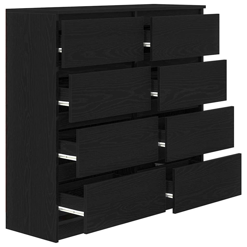vidaXL Komoda Czarny Dąb 100x35x99 cm Drewno klejone