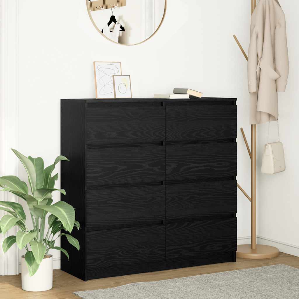 vidaXL Komoda Czarny Dąb 100x35x99 cm Drewno klejone