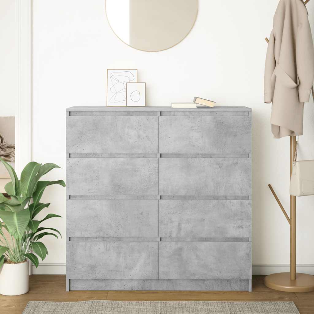 vidaXL Komoda Betonowa Szara 100x35x99 cm Drewno klejone