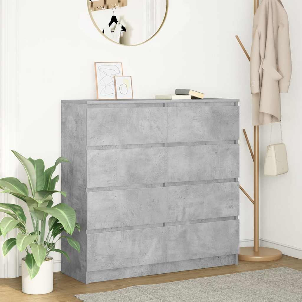 vidaXL Komoda Betonowa Szara 100x35x99 cm Drewno klejone