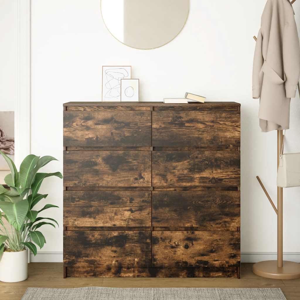 vidaXL Komoda Dąb wędzony 100x35x99 cm Drewno klejone