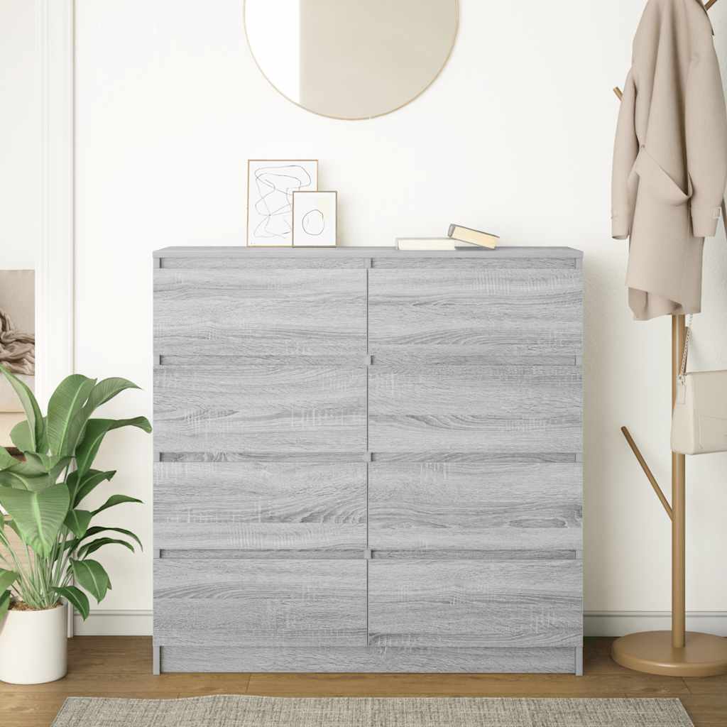 vidaXL Komoda Szara Sonoma 100x35x99 cm Drewno klejone