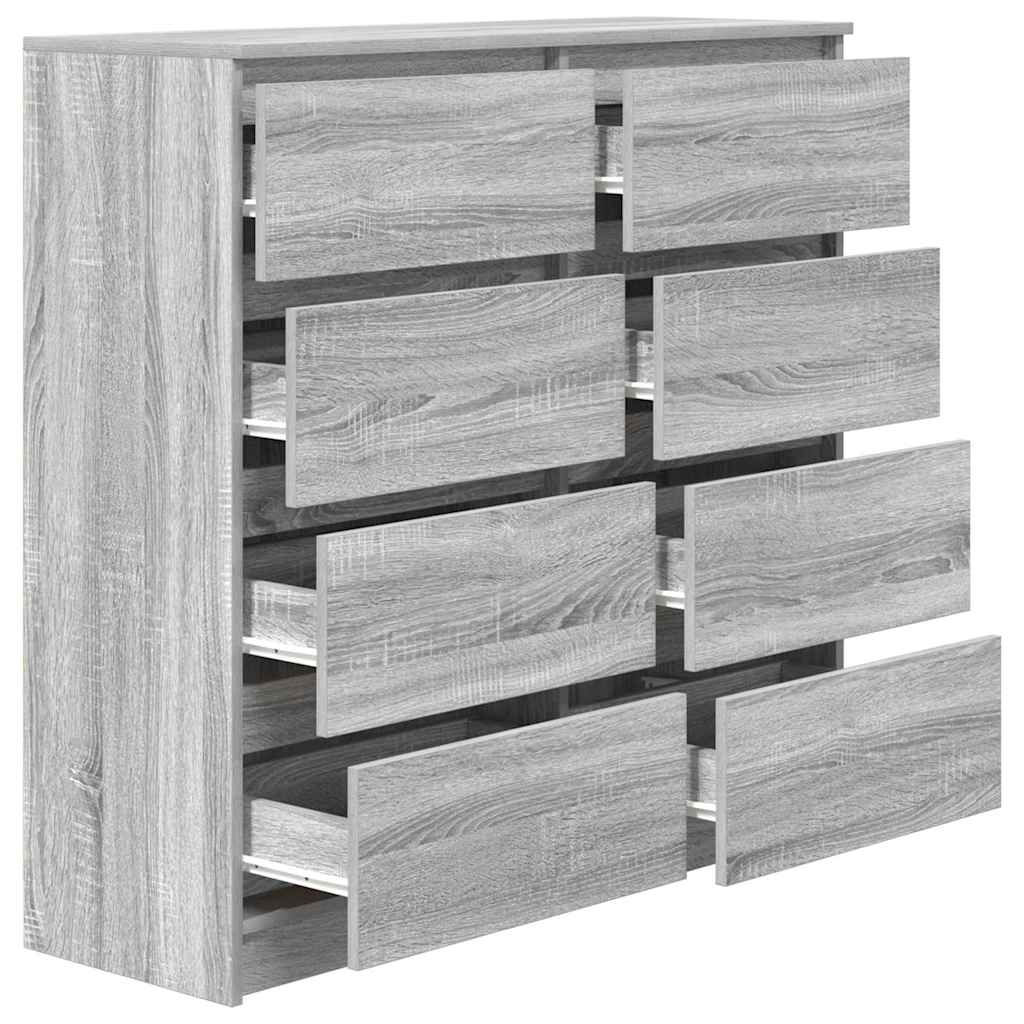 vidaXL Komoda Szara Sonoma 100x35x99 cm Drewno klejone