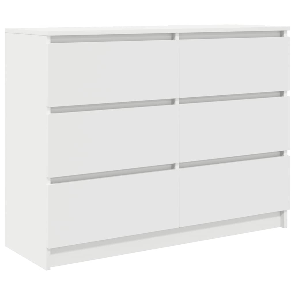 vidaXL Komoda Biała 100x35x76 cm Drewno klejone
