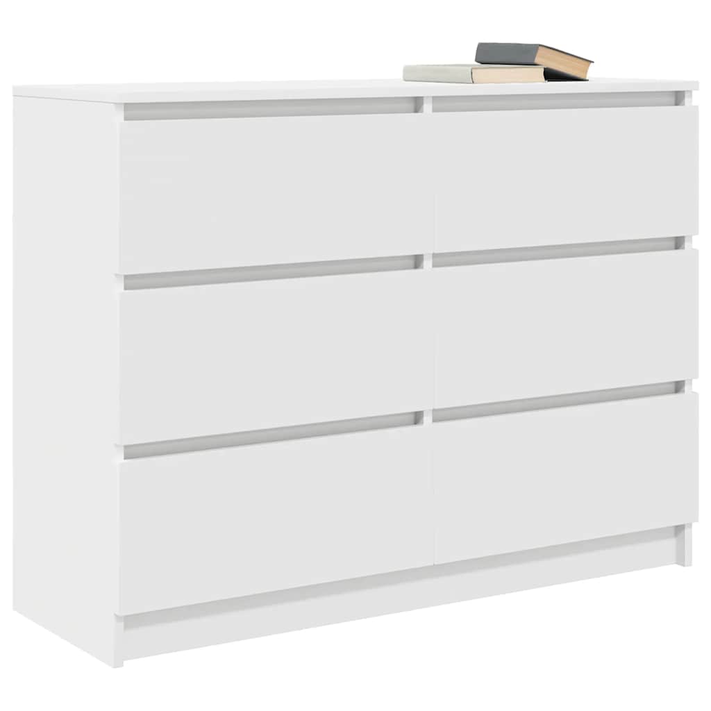 vidaXL Komoda Biała 100x35x76 cm Drewno klejone