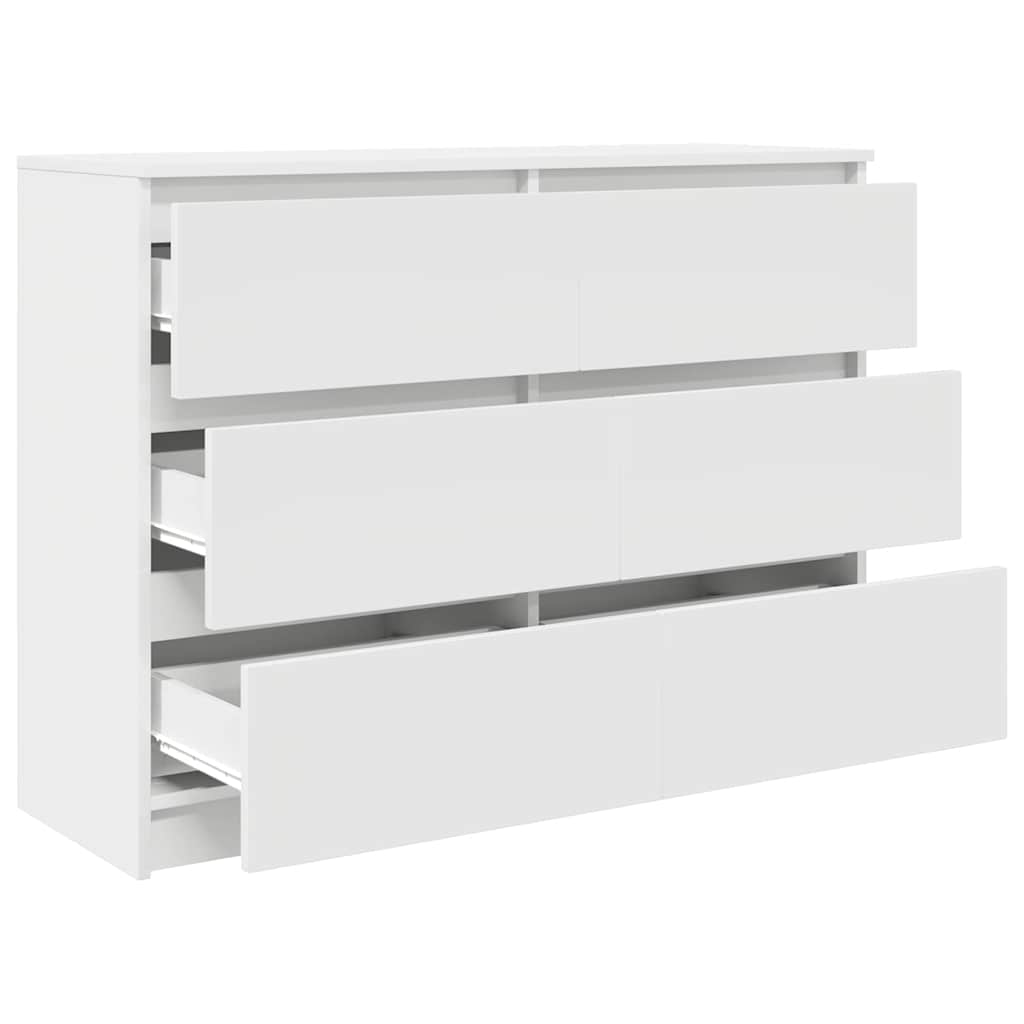 vidaXL Komoda Biała 100x35x76 cm Drewno klejone
