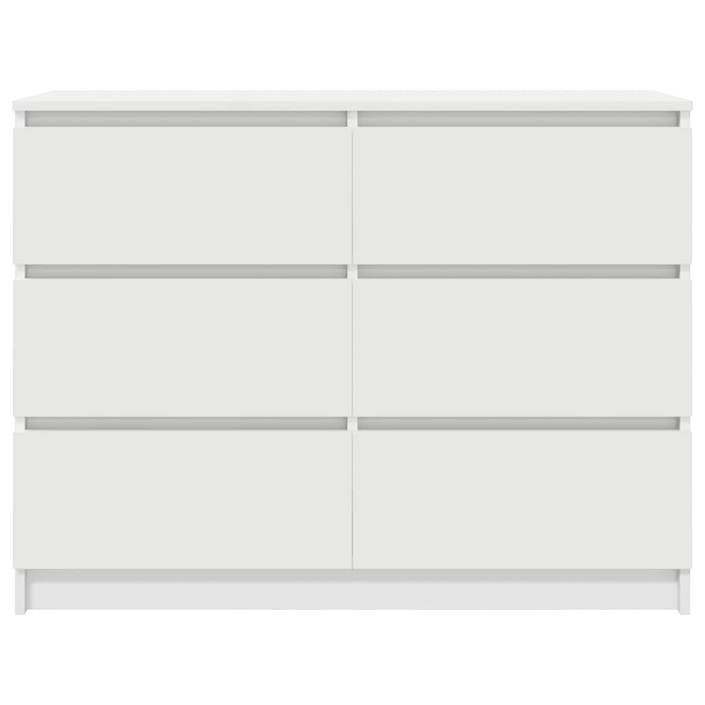 vidaXL Komoda Biała 100x35x76 cm Drewno klejone