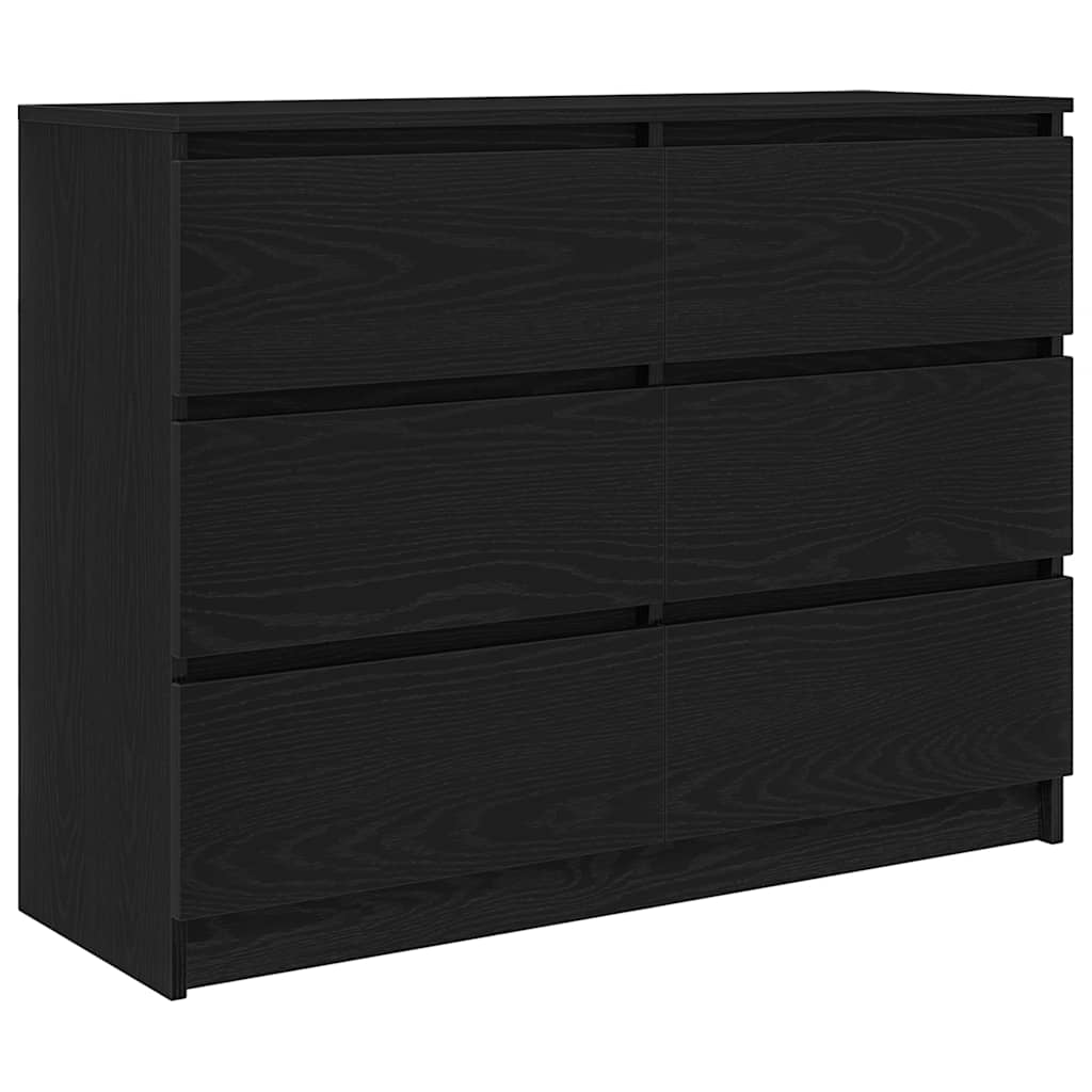 vidaXL Komoda Czarny Dąb 100x35x76 cm Drewno klejone