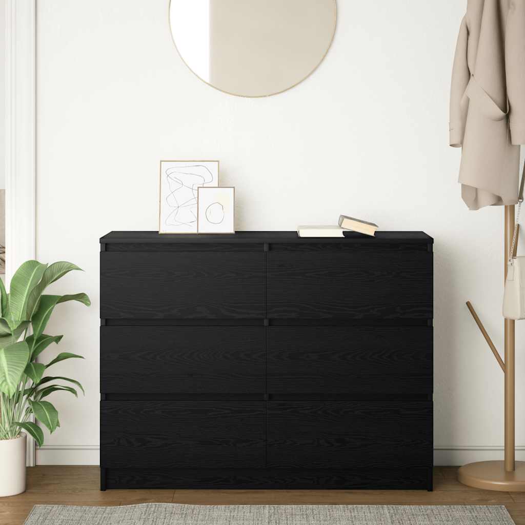 vidaXL Komoda Czarny Dąb 100x35x76 cm Drewno klejone