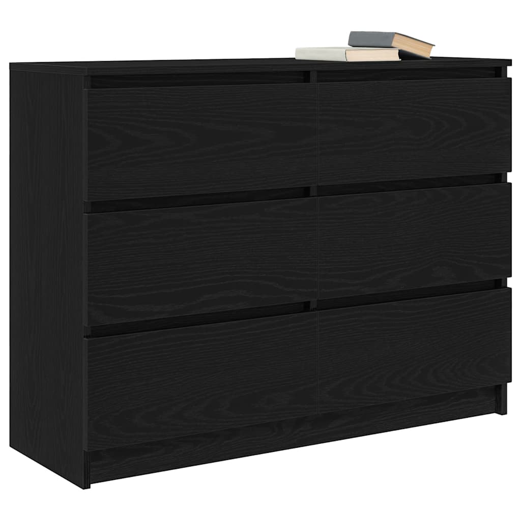 vidaXL Komoda Czarny Dąb 100x35x76 cm Drewno klejone