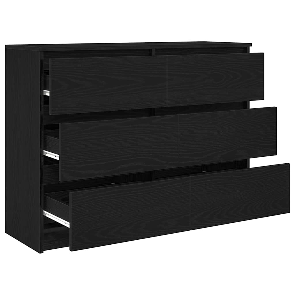 vidaXL Komoda Czarny Dąb 100x35x76 cm Drewno klejone