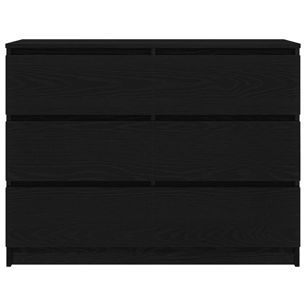 vidaXL Komoda Czarny Dąb 100x35x76 cm Drewno klejone