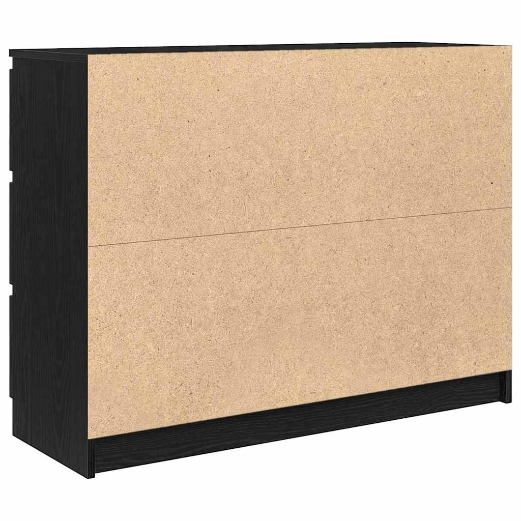 vidaXL Komoda Czarny Dąb 100x35x76 cm Drewno klejone