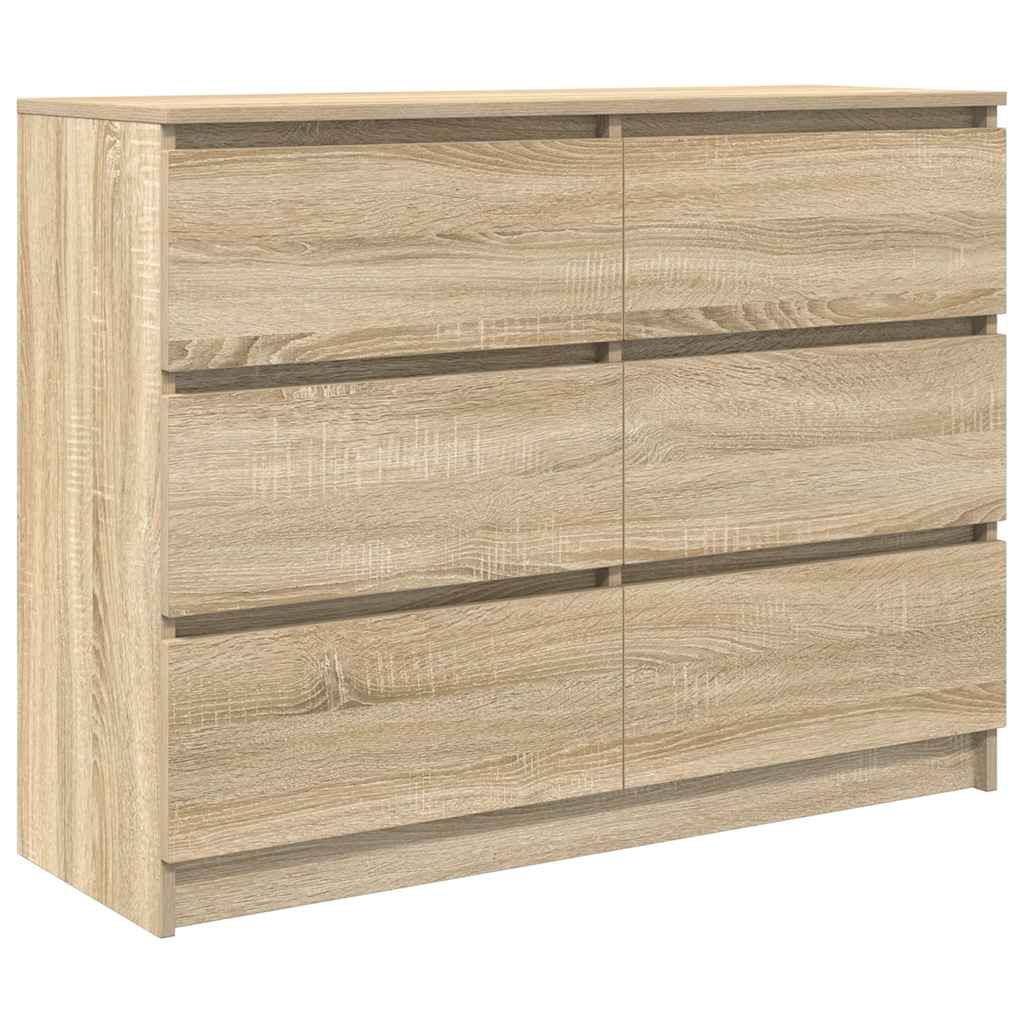 vidaXL Komoda, dąb sonoma, 100x35x76 cm, materiał drewnopochodny