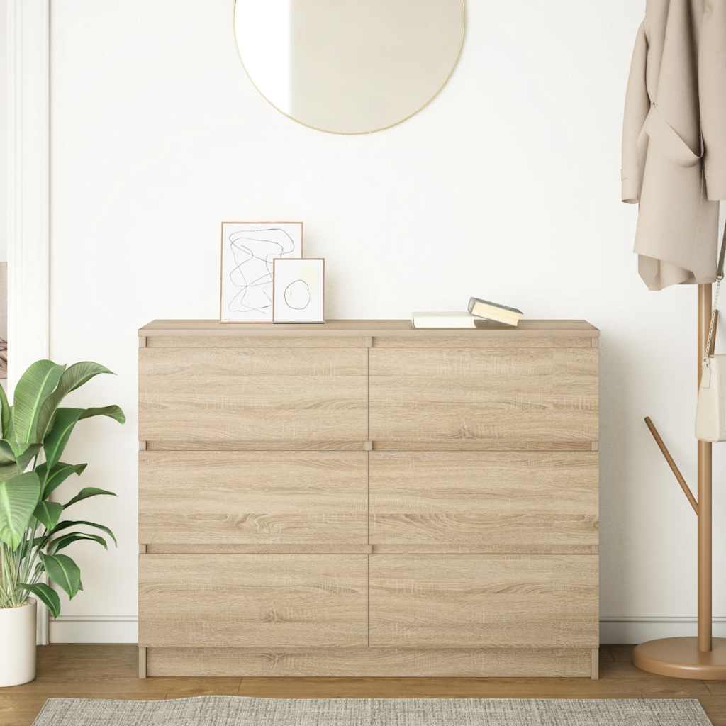 vidaXL Komoda, dąb sonoma, 100x35x76 cm, materiał drewnopochodny