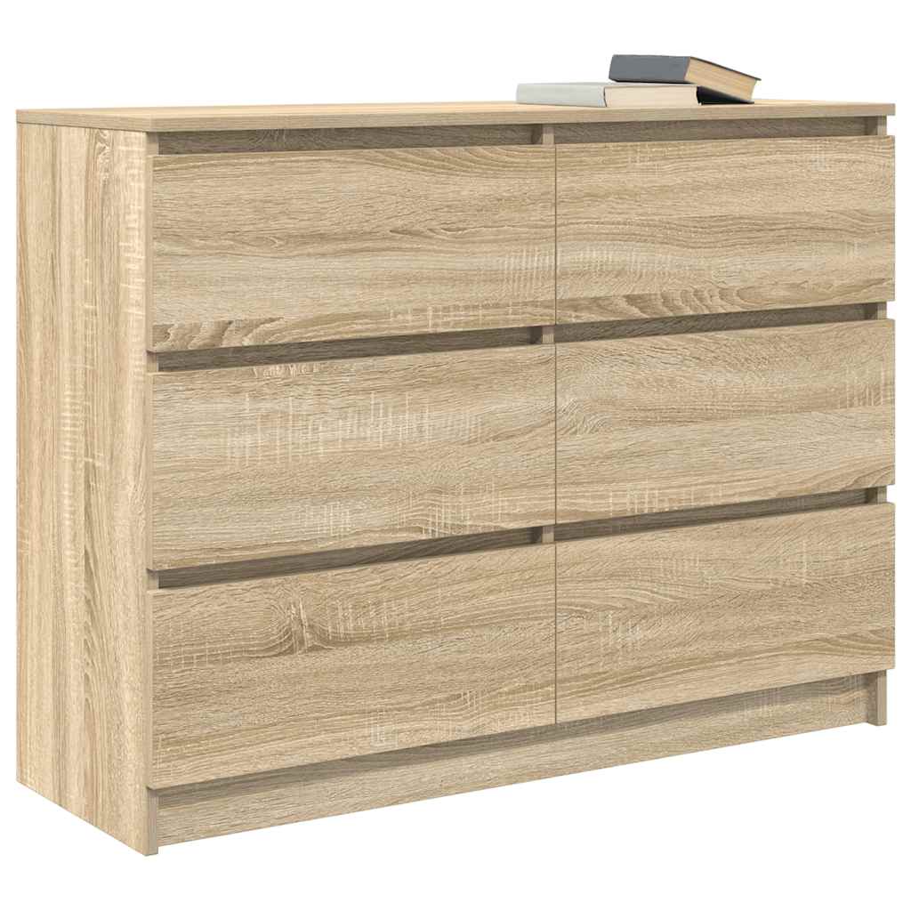 vidaXL Komoda, dąb sonoma, 100x35x76 cm, materiał drewnopochodny