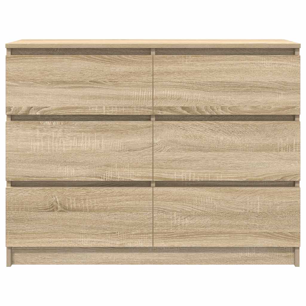 vidaXL Komoda, dąb sonoma, 100x35x76 cm, materiał drewnopochodny