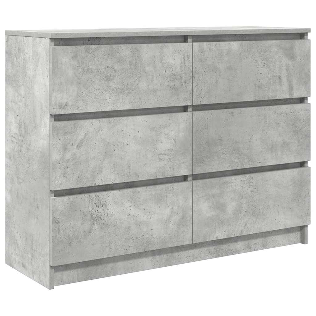 vidaXL Komoda Betonowa Szara 100x35x76 cm Drewno klejone