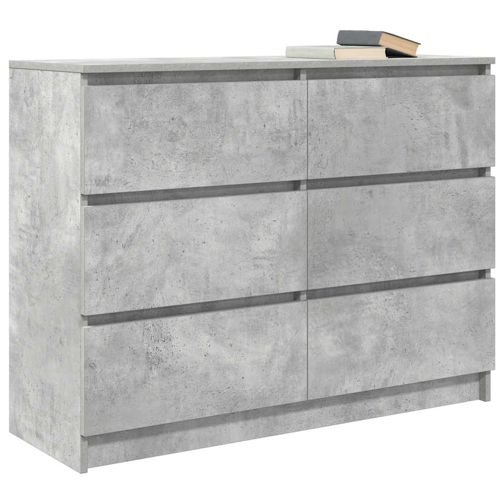vidaXL Komoda Betonowa Szara 100x35x76 cm Drewno klejone