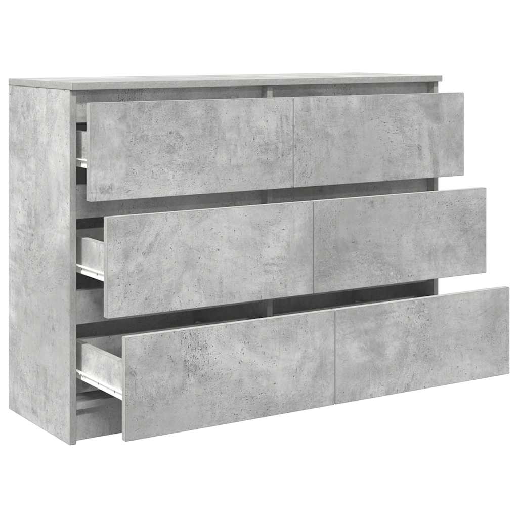 vidaXL Komoda Betonowa Szara 100x35x76 cm Drewno klejone