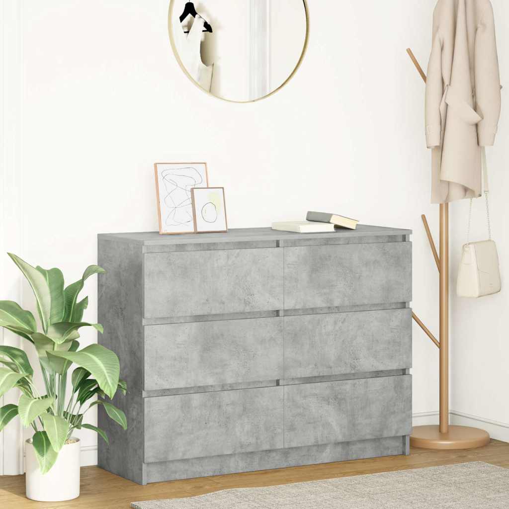 vidaXL Komoda Betonowa Szara 100x35x76 cm Drewno klejone