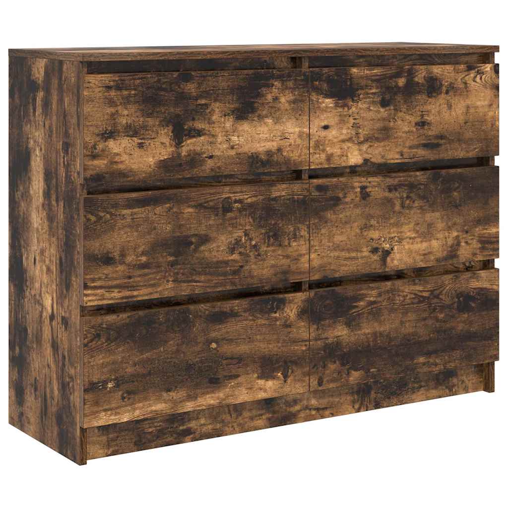 vidaXL Komoda, przydymiony dąb, 100x35x76 cm, materiał drewnopochodny
