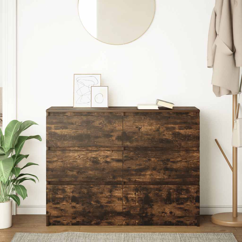 vidaXL Komoda, przydymiony dąb, 100x35x76 cm, materiał drewnopochodny