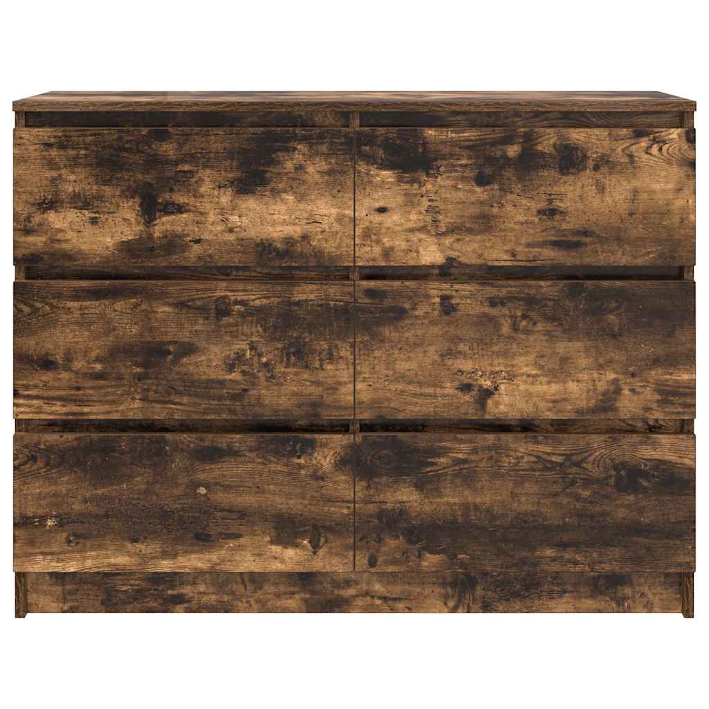vidaXL Komoda, przydymiony dąb, 100x35x76 cm, materiał drewnopochodny