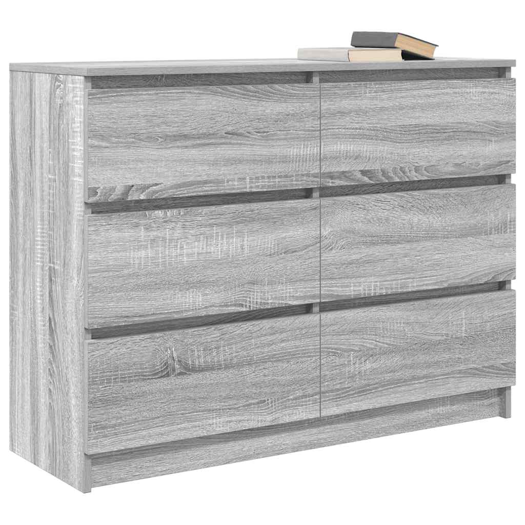 vidaXL Komoda, szary dąb sonoma, 100x35x76 cm, materiał drewnopochodny